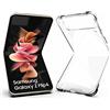 N NEWTOP Cover Compatibile con Samsung Galaxy Z Flip 4, Posteriore Semi Rigida TPU Hard Clear Anti-Shock Custodia Guscio Case Retro Protettiva Semirigida Trasparente Angoli Rinforzati Anti Urto