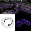 EVGATSAUTO Striscia luminosa interna per auto Atmosfera al neon Striscia luminosa incandescente Illuminazione interna Auto LED EL Parti di modifica della lampada Striscia per auto 4 metri(viola)