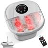 EagerMinds Bagno di piedi, Calcio Spa Massaggiatore Professionale con Massaggio Shiatsu, Bolle e Riscaldamento, Telecomando e 16 Palle da Massaggio per Alleviare il Dolore e la Terapia Muscolare