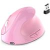 Peowuieu Mouse Ottico Ergonomico Verticale USB 2.4G Wireless + Bluetooth Ricaricabile A Doppia modalità per Computer Notebook Rosa