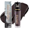 vaneria Black Collection - Rossetto nero liquido opaco, smalto per labbra gotico a lunga durata, idratante, adatto per feste di Halloween e trucco gotico (8 g, marrone, M)