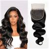 Arenshxc Chiusura Brasiliana Liscia 5X5 Onda Corpo Brasiliana Capelli Umani Chiusura Donna Top Swiss Lace Free Part Con Linea Naturale dei Capelli e Capelli Vergini Densità 130% 30,5 cm