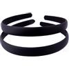 Mytoptrendz 2 cerchietti per capelli sottili da 1,5 cm, in tinta unita, sottili, lussuosi, accessori per capelli da donna, con impugnatura antiscivolo, accessori di classe ed eleganti (nero)
