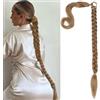 Gkaopi Lunga Estensione Coda di Cavallo,80 cm Treccia Lunga Coda Finta Capelli Coda con Elastico Lunghi Sintetico Ponytail Extension Capelli per Trecce per Donna