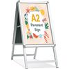 STANDNEE A2 Pavimentazione Cartello Cornice Cartello Doppio Lato Display A-Board Poster Stand Segno Titolare per Pubblicità (Argento-A2)