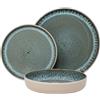 NAMAI - Servizio Piatti 4 Persone - Porcellana - Adatti In Lavastoviglie e Microonde - Servizio Piatti Moderni - Set Piatti 12 Pezzi - Piatti Moderni Particolari - Piatti Colorati (Set Piatti 12 pz)