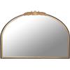 DRW Specchio semicircolare da parete in metallo dorato 63x2,5x92 cm
