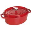 STAUB Cocotte Casseruola Ovale, Ghisa, Rosso Ciliegia, 31 cm