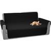 Comart - Copridivano Majestic - Copri Divano con Braccioli - Telo Trapuntato - Reversibile - Antigraffio - per Cani e Gatti - Lavabile in Lavatrice - Antiscivolo - Nero - Divano 2 Posti