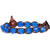 Tamashii bracciale 1 giro originale tibetano linea diamond cut realizzato con pietra naturale da 8 mm agata blu e cordoncino marrone.Unisex.Tg unica.BHS911-18