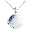 INFINIONLY Collane ciondolo con foto in argento 925 da donna ragazze Collana Medaglioni con zirconi blu Ciondoli rotondi apribili creativa gioielli di moda
