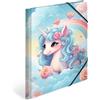 HERMA Cartellina portadocumenti A4 Happy Unicorno Set di 3 cartelline in cartone con motivo asilo, elastico, alette interne e stampa interna per ragazzi, ragazze e bambini