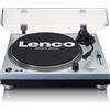 Lenco Giradischi Lenco L-3809 - Giradischi per DJ con trazione diretta - USB - Preamplificatore - 33 e 45 giri - MMC - RCA - Uscita di linea - Blu metallizzato