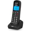 SPC Gossip 2 - Telefono fisso cordless con display illuminato, tasti e numeri grandi, vivavoce, ID chiamante, agenda, modalità ECO, compatibilità GAP, Nero