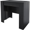 Arreditaly Tavolo Consolle Allungabile Oslo Plus Fino A 2.37 Metri, Tavolo 10 Posti Salvaspazio Multiposizione, Design Moderno Ed Elegante, Consolle Per Casa E Ufficio, 78 x 51 x 90 cm, Colore Nero