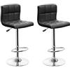 Totò Piccinni Sgabello Bar con schienale COLORADO girevole 360° regolabile in altezza (Nero, 2 Pz)