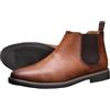 Harssidanzar Uomo Chelsea Stivali Stivaletti Casual Abito Stivali Caviglia Classici Scivolare su Stivali KM303EU,Cognac,Dimensione 42