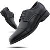 Hitmars Scarpe Stringate Uomo Derby Scarpe Eleganti Pelle Oxford Brogue Cerimonia Formale Dress Shoes Casual Oxford Comode 1-Nero 42