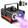 EagerMinds Macchina per fumare 600 W 3000 CFM con funzione Auto-Spray, macchina per nebbia, con telecomando senza fili e 13 LED luce effetto strobo a colori, per DJ discoteca, Halloween, Natale