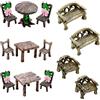 Cayway 17 Pz Giardino in Miniatura Decorazioni, Set di Tavoli e Sedie da Giardino in Miniatura, Accessori per Giardino Fatato, Accessori Giardino Miniatura Set per Giardino Delle Fate in Miniatura