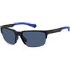 POLAROID PLD 7041/S Occhiali da sole da uomo Nero e Blu Opaco