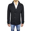 Evoga Cappotto Uomo Sartoriale Doppiopetto Elegante Soprabito Giaccone Invernale (M, Nero)