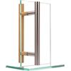 MLS Maniglia per sauna e SPA, Coppia di Maniglie per Porte, Sensazione Piacevole al Tatto, Combinazione di Maniglie in Acciaio Inox e Legno, per Porte Interne in Vetro e Legno, 400 mm