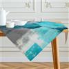 Kiatuniya Tovaglia 100 x 100 cm Runner da Tavolo Turchese Arte Moderna Pittura Tovaglie Corte Decorazione Tavola in Lino Lavabile Estetica per Feste Autunnali Matrimoni Vacanze Compleanno
