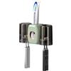 Braozaiw Portaspazzolino da parete, portaspazzolino con dispenser automatico di dentifricio, portaspazzolino elettrico con 4 scomparti per spazzolini, 2 tazze, senza fori (verde)