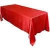 TINWARM 145 * 320CM Rettangolare Tovaglia in Raso per la Decorazione di Matrimonio/Compleanno/Battesimo del Bambino/Eventi - Rosso