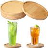 Jinsion 4 Pezzi Sottobicchieri In Bambù Rotondi, ø 12cm Sottobicchieri Legno, Sottobicchieri Per Candele In Legno, Vassoio Legno Rotondo, Kerzenteller Holz Per Candele,Tazze,Piante Grasse Per Casa Bar Cucina