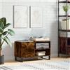 prissent Mobile Porta Dischi 85x38x48 cm Legno Multistrato Libreria Legno Porta Dischi Vinile Libreria Stretta Mobile Basso Mobile Salotto Mobiletto TV Scaffale Porta CD Rovere Fumo