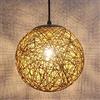 KaKille Risjc Moderna rotonda Rattan lampada a sospensione Lampadario creativo palla colorata design del soffitto Hanging Luce Sala da pranzo appesi lampadario E27 Soggiorno Camera da letto for bambini in cam