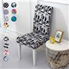 Chickwin Chickw11 Coprisedie con Schienale Alto 1/4/6pezzi, Nordico Moda Elasticzzato Lavabile Estraibile Copertura della Sedia per Hotel Banchetto Wedding Party Decor (Moda Bianco Nero,4 Pezzi)