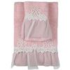 Seamar Set 2 Asciugamani Bagno Vittoria con Tulle 100% Cotone Coppia in Spugna 1+1 - Telo Viso e Ospite (Rosa)