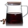 Hominas Caraffa per Caffè in Vetro con Coperchio, 500 Ml, Caraffa per Caffè in Vetro Borosilicato Alto, per Tè, Caffè, Acqua