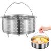 mizikuuu Cestello Cottura a Vapore Inox, Cestino per Cottura al Vapore Multifunzione con Pratico Design Del Manico Lato Inferiore Antiscivolo Inserto per Cottura a Vapore per Verdure Vapore Uova 20cm