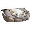English Home Cuccia per Gatti, Lettiera per Gatti da Interno, Rivestimento Sfoderabile, Cuccia per Cani Lavabile in Lavatrice, Cuscino Imbottito, Cuccia per Cani e Gatti 40x60x17 cm, Grigio