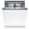 Bosch SMH4ECX28E, serie 4, lavastoviglie intelligente completamente integrata 60 cm, cassetto portaposate, lavastoviglie Made in Germany, cerniera Vario, particolarmente silenziosa, SpeedPerfect+,
