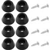 VGOL 8 manicotti protettivi per coda da biliardo con viti, 27 x 12 mm, accessori in gomma per stecca da biliardo, supporto a fondo piatto (nero)