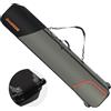DAUSROOB Borsa da sci Borsa da Snowboard con Ruote, Sacca da Sci Imbottita 1680D Impermeabile Sacca Portasci per Viaggi Aerei, Borsa da Viaggio per Snowboard, Occhiali, Guanti, Sci e Accessori (164CM)