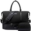 Sucipi Borsone da Viaggio Donna Weekend Grande in Tela (XL 53 x 37 x 23 cm) di Pelle con Scomparto per Scarpe con Trousse