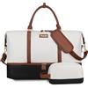 Sucipi Borsone da Viaggio Donna Weekend Grande in Tela (XL 53 x 37 x 23 cm) di Pelle con Scomparto per Scarpe con Trousse