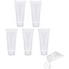 MORICOH 5 tubi vuoti ricaricabili, contenitori per campioni, tubi vuoti per fondotinta liquidi per viaggi e progetti fai da te, lucidalabbra fai da te, balsamo, cosmetici (100 ml)