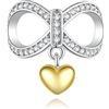 LES FOLIES DI PAOLA GRIECO Charm Infinito Amicizia Amore Cuore Oro ciondolo pendente in argento 925 - Les Folies per Pandora