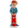 dekora - Figura Decorativa per la Prima Comunione di un Ragazzo con Monopattino - Realizzata in Resina - Decorazione per Torte - Altezza 16 cm - Design Dettagliato - Adatto al Contatto Alimentare
