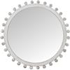 DRW Specchio rotondo da parete con cornice in legno bianco 79x4x79 cm