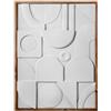DRW Quadro astratto in legno con cornice in legno naturale bianco 61x4.5x81 cm