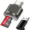 AXFEE Lettore di Schede Micro SD USB C, Lettore di Schede di Memoria TF Tipo-C, con Adattatore USB C a USB, Lettore di Schede USB OTG Compatible con PC, Samsung Galaxy, Telefono USB C(Grigio)