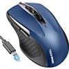 TechRise Mouse Bluetooth 2.4G (BT 5.0/3.0+2.4G), 4800 DPI con Ricevitore USB A, Wireless Silenzioso DPI 6 Livelli, Adatto per Laptop, PC, Windows